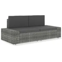 vidaXL Modulares 2-Sitzer-Sofa Poly Rattan Grau