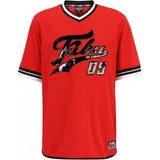 FUBU Varsity Lacquered Mesh Tee - rot, - M