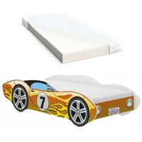 iGLOBAL Kinderbett Autobett Cars Bett Jugendbett 140 x 70 cm gelb