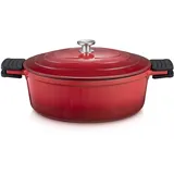Tescoma Bräter mit Deckel Bordeaux, Edelstahl, rot, 5 Liter