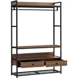 [en.casa] Garderobenständer Isen 180 x 120 x 40 cm Walnuss