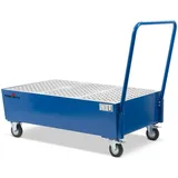 Steinbock® Auffangwanne für 200-Liter-Fässer, verfahrbar, blau