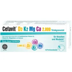 Cefavit D3 K2 Mg Ca 2.000 Trinkgranulat 10 St