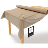 LILENO HOME Tischdeckenrolle 1,10 x 25 m - Tischdecke Beige aus Vlies - Stoffähnlich, abwaschbare Tischdecke als Rolle, Meterware Tischtuchrolle - Einweg Papiertischdecke Rolle Alternative