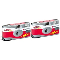 AgfaPhoto LeBox 400 27 Blitz / Flash Einwegkamera (2-er Set bis zu 54Aufnahmen)