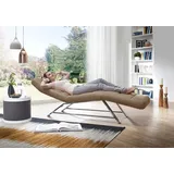 W.Schillig Relaxliege daily dreams Leder/Polyester 75 x 91 x 170 cm Braun mit Kissen