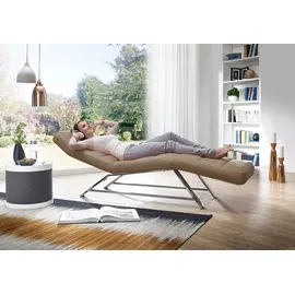 W.Schillig Relaxliege daily dreams Leder/Polyester 75 x 91 x 170 cm Braun mit Kissen