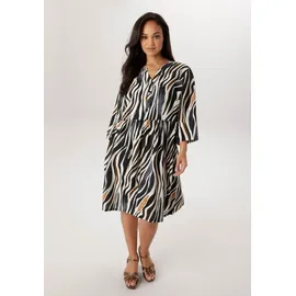 aniston plus Tunikakleid Zebra-Print Braun/Grau/Weiß 46