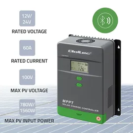 Qoltec Laderegler, Solarregler MPPT mit Temp.-Sensor 60A