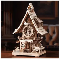 ROBOTIME ROKR 3D-Holz-Puzzle Kuckucksuhr (Holzfarben)