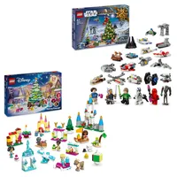 LEGO ǀ Disney Princess Adventskalender 2024 Star Wars Adventskalender 2024, Weihnachts-Countdown-Bauspielzeugset, Weihnachtsgeschenkidee für Jungen, Mädchen und Fans ab 6 Jahren 43253 + 75395