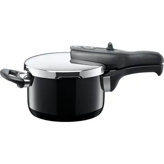 Silit Sicomatic t-plus Schnellkochtopf 2,5l, Schnelltopf 18 cm, Silargan Funktionskeramik, Induktion, 3 Kochstufen, Einhand-Drehregler, schwarz