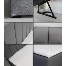 Sofnet Boxspringbett Star Mini Bonell-Matratze - Topper Bettkästen, Jugendzimmer, - 100 x 200 - Dunkelgrau, Textil, H3, Rechteckig, 100x200 cm, Schlafzimmer, Betten, Boxspringbetten