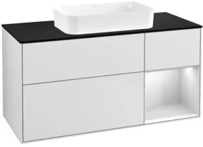 V&B Waschtischunterschrank Wandbeleuchtung Finion 120x60 cm, Reg re wh. m Lac, wh. m Lac