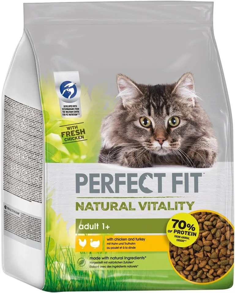 PERFECT FIT Natural Vitality mit Huhn und Truthahn für ausgewachsene Katzen 2,4 kg