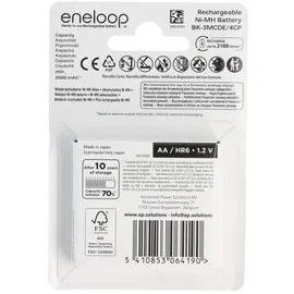 Panasonic eneloop Mignon AA 2000mAh, 4er-Pack (BK-3MCDE/4BE)