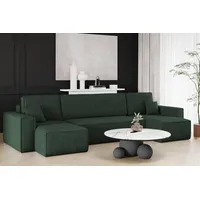 Kaiser Möbel Ecksofa mit schlaffunktion und Bettkasten, Sofa U-form, Couch U-form BEST Cord Grün
