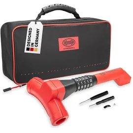 Heyner HEYNER® Lenkradsperre Auto, Diebstahlschutz mit 5‐stelligen Zahlenschloss, verstellbar 35–42 cm, rot‐schwarz