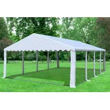 Partyzelt Pavillon 5x8m Weiss PVC Festzelt wasserdicht Bierzelt Vereinszelt