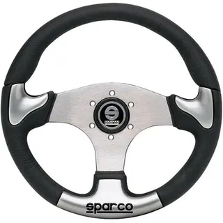 Sparco Universelles Sportlenkrad 'P222' - Schwartz/Grau Aluminium - Diameter 345mm