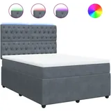 vidaXL Boxspringbett 140 x 200 cm Dunkelgrau