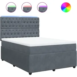 vidaXL Boxspringbett 140 x 200 cm Dunkelgrau