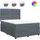 vidaXL Boxspringbett 140 x 200 cm Dunkelgrau