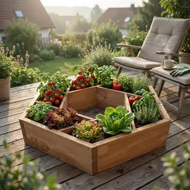 needs&wants Hochbeet Pflanzkasten 100 x 100 x 18 cm Braun