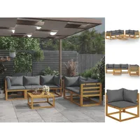 VidaXL 6-tlg. Garten-Lounge-Set mit Auflagen Massivholz Akazie