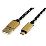 Roline Gold USB 2.0 Kabel, Typ A ST - Micro B ST (reversibel), 1,8 m