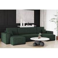 Fun Möbel Wohnlandschaft Wohnlandschaft Sofa Schlafsofa MARIS in Stoff Poso, mit Schlaffunktion, Rundumbezug grün