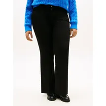 Tommy Hilfiger Curve Tommy Hilfiger Damen Jeans Hose Black Bootcut Mid Rise, Schwarz (Black), 46 - 46W