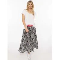 Zwillingsherz Maxirock Damen Animalprint Schwarz S/M