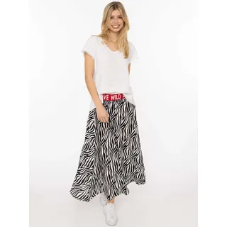 Zwillingsherz Maxirock Damen Animalprint Schwarz S/M
