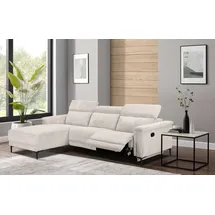 OTTO home Ecksofa OTTO HOME "LUND Cord, L-Form, 261 cm, man. o. elektr. Relaxfunktion (mit USB-A)", beige (creme), B:261cm H:97cm T:179cm, 100% Polyester, Sofas, Ecksofa, USB-C bei elektrischer Variante und Kopfteilverstellung
