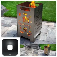tuning-art Deutschland Feuerkorb Feuertonne Feuerschale + Grillplatte Feuerplatte Grillring