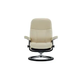 Stressless Relaxsessel mit Hocker Leder 76 x 100 x 71 cm creme
