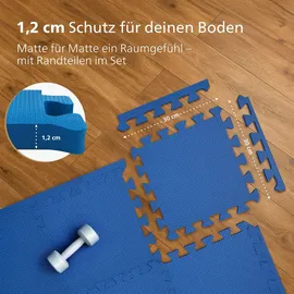 CLP Bodenschutzmatten 30x30 cm, blau/24er-Set