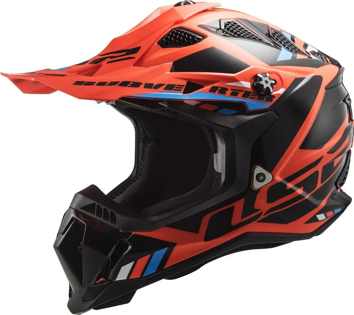 LS2 MX700 Subverter Evo Stomp Motorcross helm, zwart-oranje, XS Voorman