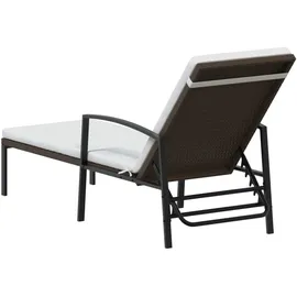 vidaXL Sonnenliegen 2 Stk. mit Tisch Poly Rattan Braun