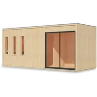 Karibu Design Saunahaus Monterey Blackline - 73 mm naturbelassen