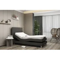 Westfalia Schlafkomfort Boxbett, schwarz, B:138cm L:211cm, Bezug Bett: Microvelours