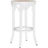 LOUIS | Bugholz Barhocker | Rattan Geflecht | Weiß