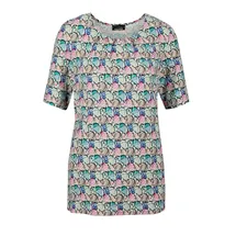 GOLDNER Multicolor-Shirt mit Halbarm, Rundhalsausschnitt in bunt | Gr.: 52
