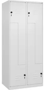 C+P Z-Spind Classic PLUS, 4 Fächer, 1850x800x500mm, 9016/9016 Verschluss Sicherheits-Drehriegel