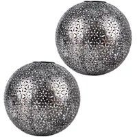 GLOBO 2e Set LED Erdspieß silber-grau, gold, D 27