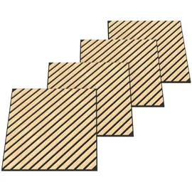 [neu.holz] Akustik-Wandpaneel Vang hell beige 12 St. 60 x 60 cm