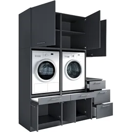 laundreezy Mehrzweckschrank-Set 186 x 238 x 68 cm Grau