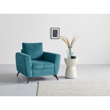 INOSIGN Sessel »Lörby«, auch mit Aqua clean-Bezug, feine Steppung im Sitzbereich, lose Kissen blau