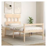 vidaXL Seniorenbett mit Kopfteil 90x200 Cm Massivholz